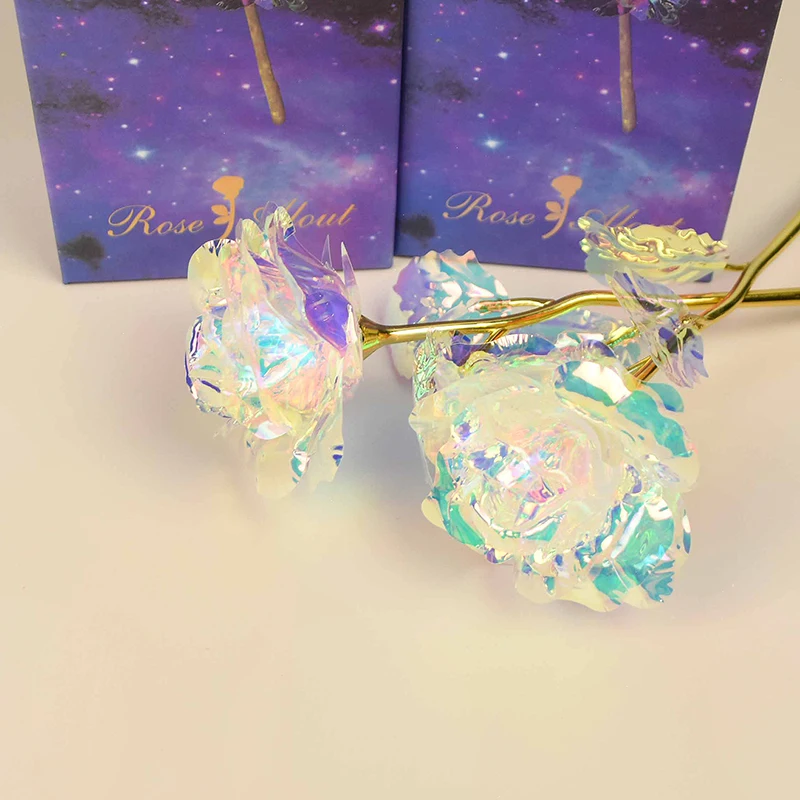 Искусственная сказочная Роза цветок со светодиодной подсветкой Галактическая