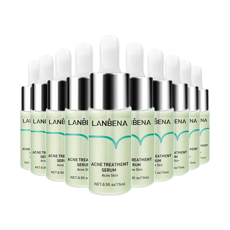 

10Pcs/Set LANBENA Acne Treatment Serum Anti Acne Reduce Mark Shrink Pores Solution Deep Repair Strengthen Skin Bottom