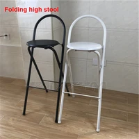 75cm seat height foldable high footstool steel leg coffee bar counter chair arc backrest bar stool modern commercial furniture