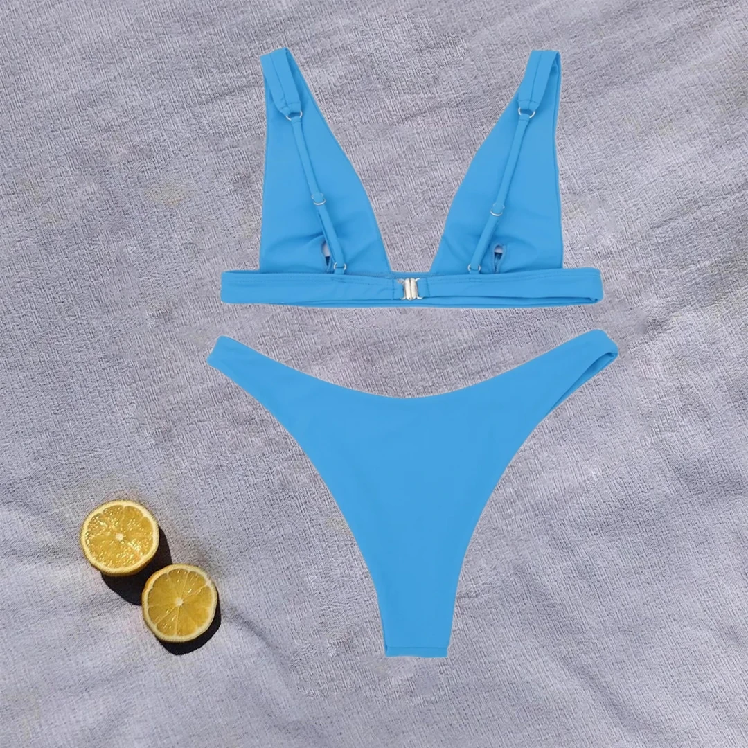 

Split Sexy Bikini 2021 Solid Swimsuit Women Two Piece Swimwear Push Up Bikini Set Bathing Suit Summer Beach Wear Swimming Suit