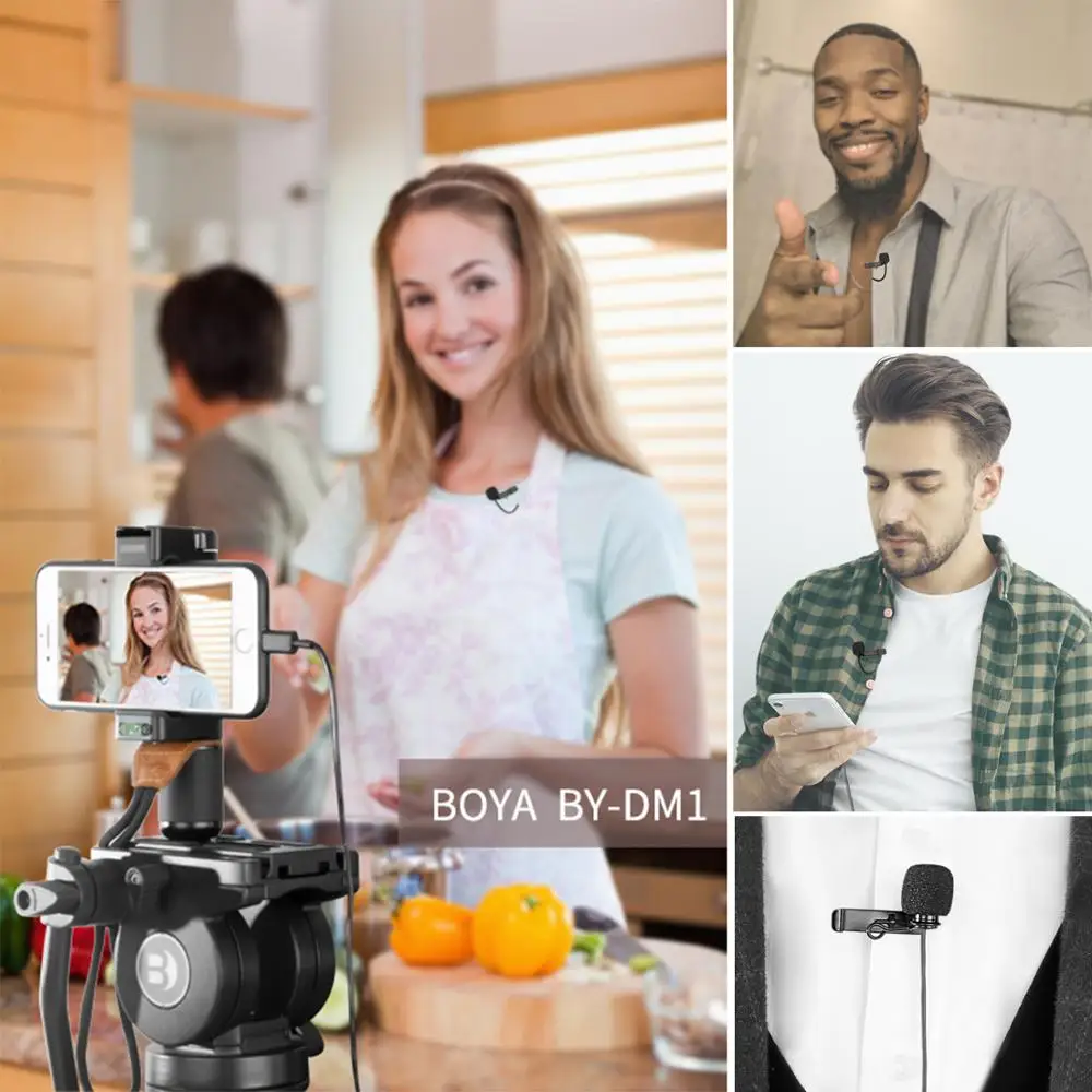 Новейший BOYA BY DM1 Lavalier микрофон клип на с IOS разъем интерфейса для iPhone 11X10 8 7 Plus iPad Air