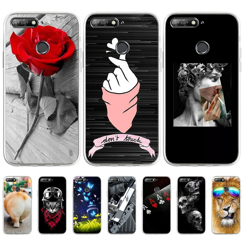 

Soft Silicone Case For Huawei Y6 Prime 2018 Case TPU Back Cover On Honor 7A Pro 7C AUM-L41 7A Pro Anime Cover On Y6 Pro Y6S Y6P