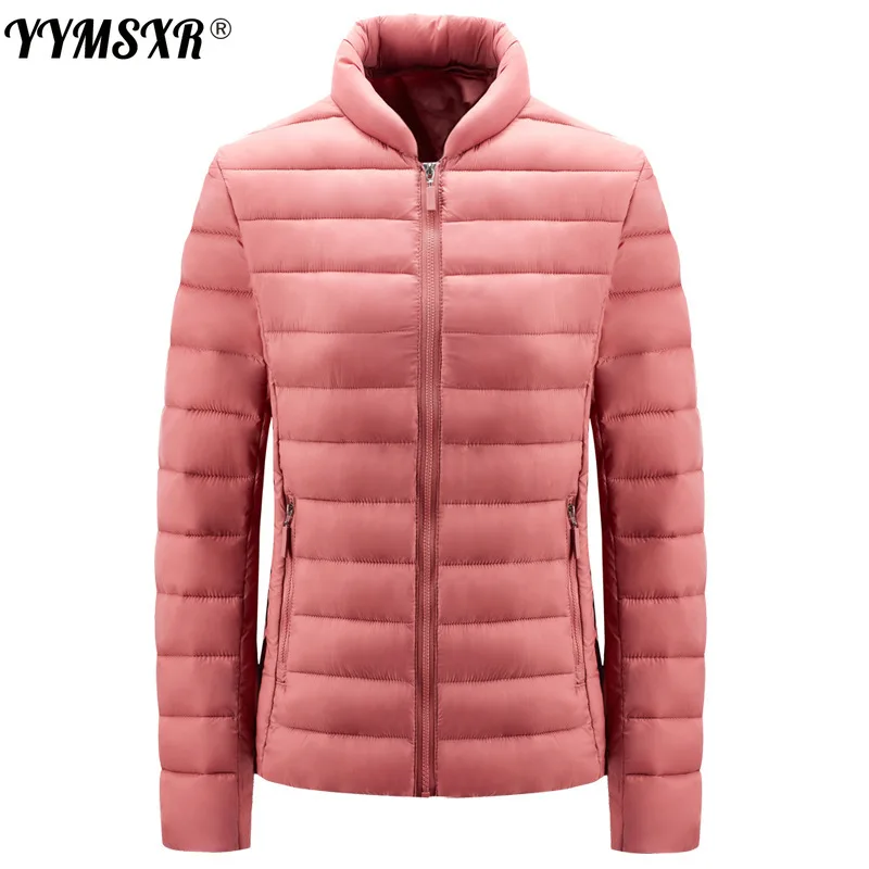 Women's Cotton Jacket 2022 New Winter Light and Thin Solid Color Down Cotton Slim-fit Striped Female Warm Coat High Quality