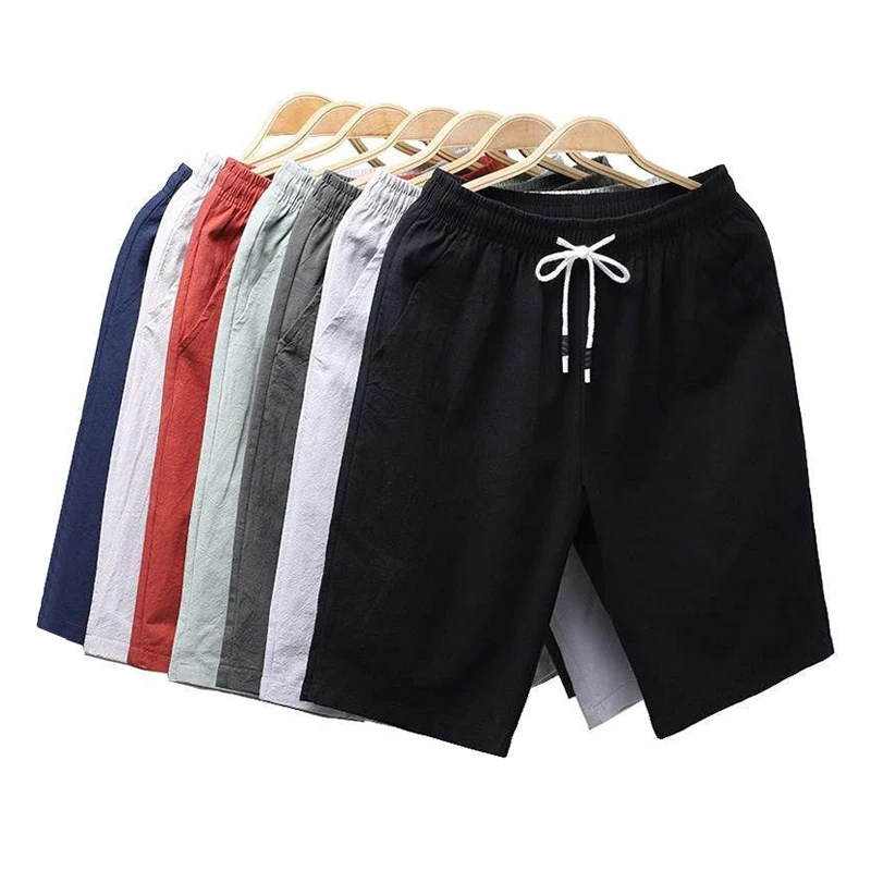 Новые летние мужские повседневные шорты Джоггеры из хлопка модные спортивные