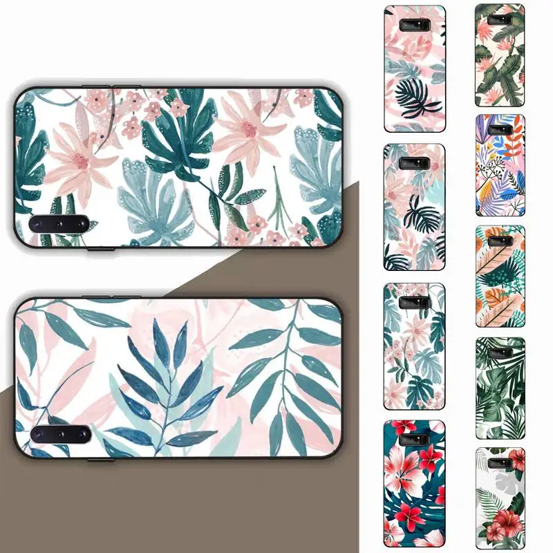 

Summer Tropical Green plants leaf Phone Case for Samsung Note 5 7 8 9 10 20 pro plus lite ultra A21 12 72