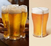 2020 new super schooner beer glasses mug cup separable 4 part large capacity thick beer mug transparent for club bar party home