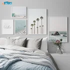 Плакат настенный в скандинавском стиле с пальмами, рисунок на холсте с изображением океана, пляжа, солнечной жизни, пейзаж, украшение для гостиной