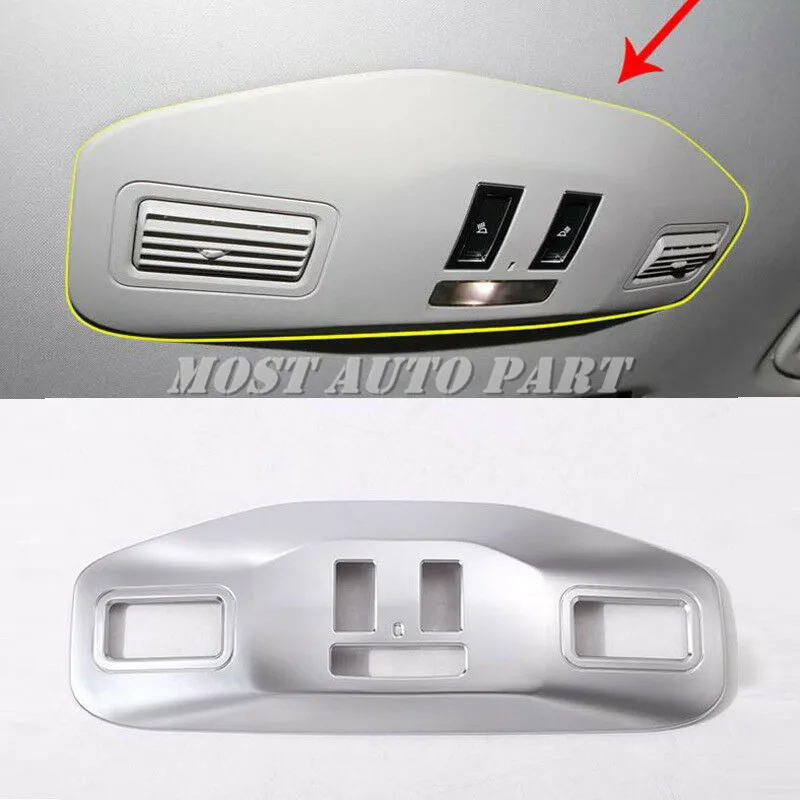 

Серебристый ABS Пластик интерьер крыши сзади чтение светильник Накладка для Land Rover Discovery 5 LR5 L462 2017-2021 1 шт. автомобильное украшение