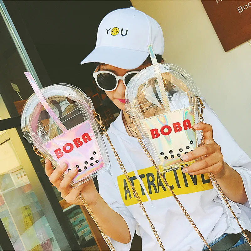 

Purses Andhandbags for Women Fashion Unusual Hanging Mobile Bag Ladies Shoulder Bags Leather Chain Cute Transparent Bag Women