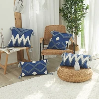 handmade embroidery nordic moroccan geometric cushion cover comfortable cotton tassel sofa pillow cases