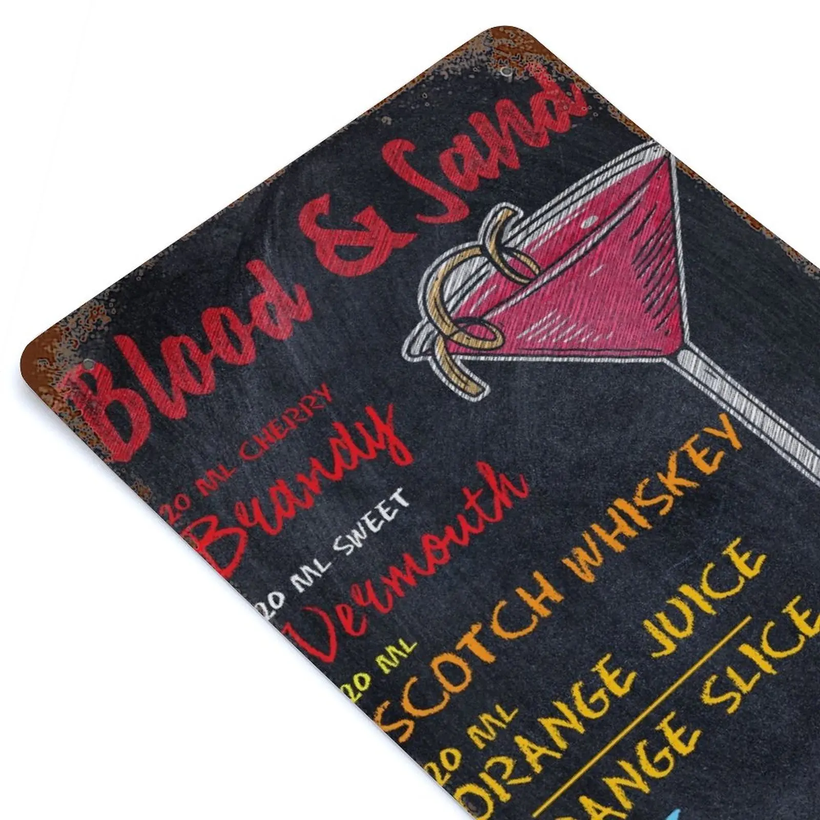 

Blood Sand Cocktail Drink Printed Vintage Metal Poster Home Pub Bar Garage Wall Decoration Tin Sign Plaque Decor