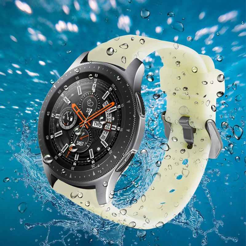 Ремешок спортивный светящийся для Samsung Galaxy Watch 46 мм Gear S3 22 мягкий резиновый