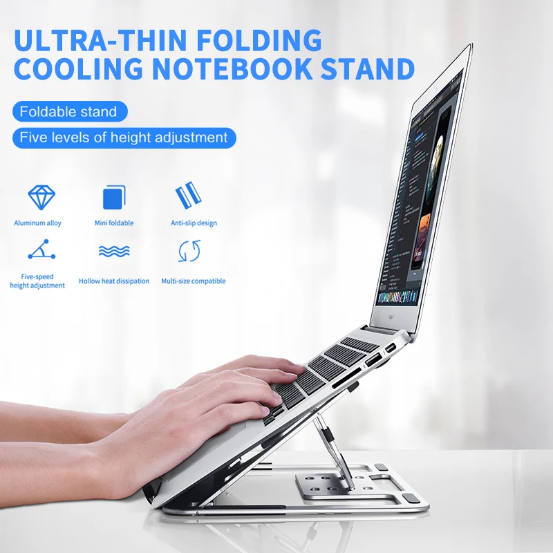 

Laptop Stand Laptop Holder Stand Heat Release Adjustable Foldable Notebook Stand Laptop Stand Aluminium For MacBook 11-15.6"