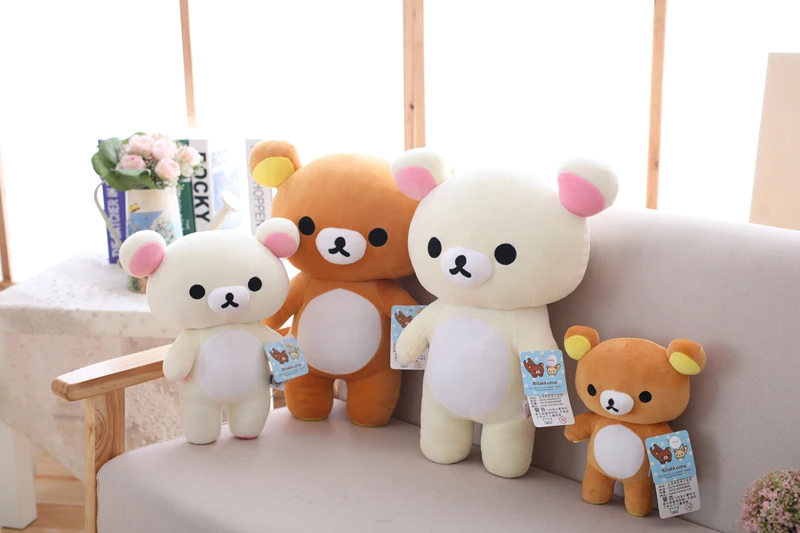 20-80 см Большой размер Rilakkuma пара Плюшевая Кукла Мягкие игрушки Подушка Аниме Желтый курица мультфильм подарки в виде животного для девушки