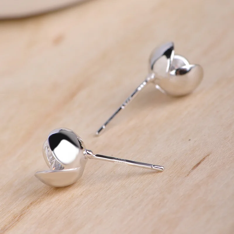 Funmor базовый бутон 925 пробы серебряные серьги-гвоздики циркониевые простые серьги