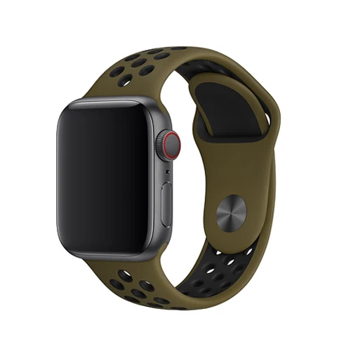 Olive black 27 Спортивный ремешок для часов для apple watch группа 4 5 44 мм 40 мм, 42 мм, 38 мм, версия наручных часов iwatch, браслет series 5/4/3/2/1 силиконовый ремешок для часов с резиновой лентой - Цвет ремешка: Olive black 27