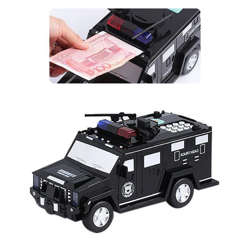 

Cartoon Piggy Bank Toys Smart Music Password Banknote Car Coin Bank Figure Toy Pretend Play Saving Money Box Kids Police Cars