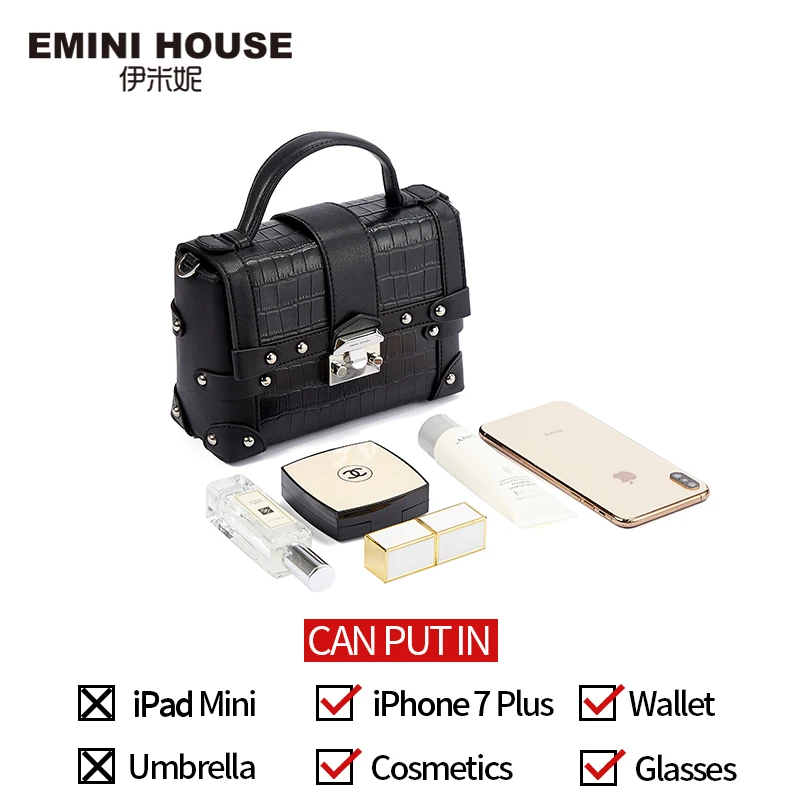 EMINI HOUSE сумка из натуральной кожи с крокодиловым узором роскошные сумки женские