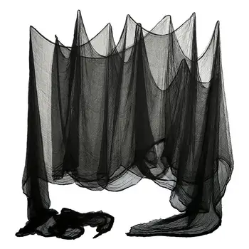 Halloween Decorations Black Creepy Gauze Cloth 76x400CM Window Table Door Net Spooky Fancy Dress Party Haunted House Wall Decor 1
