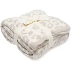Нордическое полушерстяное искусственное трикотажное одеяло с леопардовым принтом, плюшевое вязаное одеяло, одеяла без ног с зеброй, рождественское домашнее украшение
