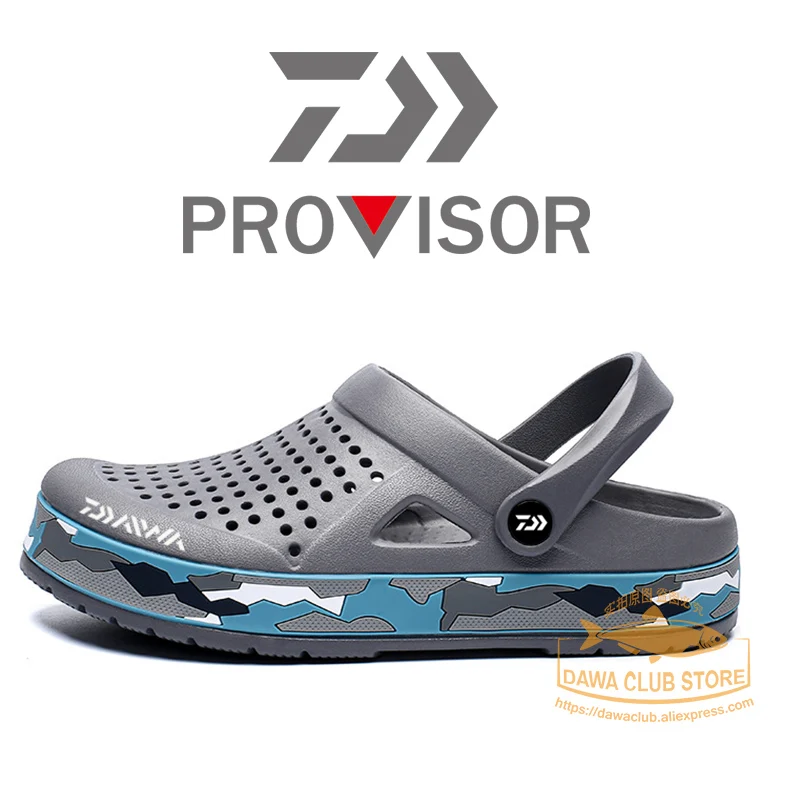 

2021 DAWA Fishing Shoes Beach Sandals Camouflage Outdoor Shoes Light Weight Breathable Slipper Daiwa Men Summer Soft Water Shoes