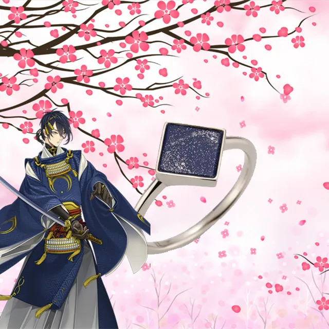 

Japanese Anime Game Touken Ranbu Online Mikazuki Munechika 925 Sterling Silver Ring Ring Men Rings Jewelry Gifts Cosplay Props