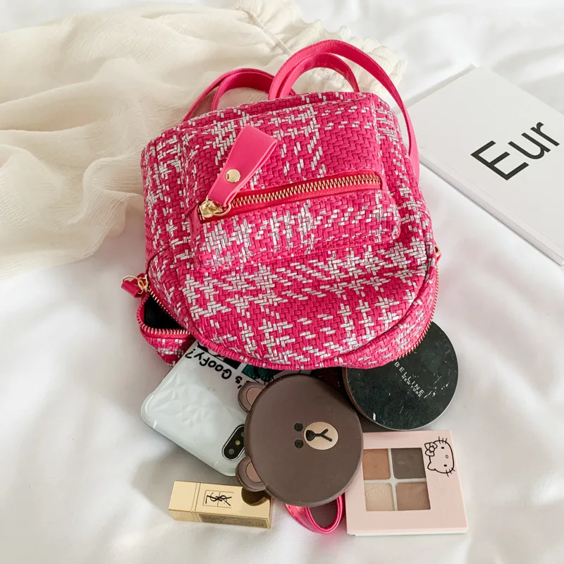 Женский соломенный рюкзак с защитой от кражи школьная сумка на плечо тоут новая