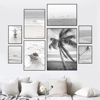 nordic black and white scenery picture wall art canvas painting landscape poster and print for scandinavian home decor hb004