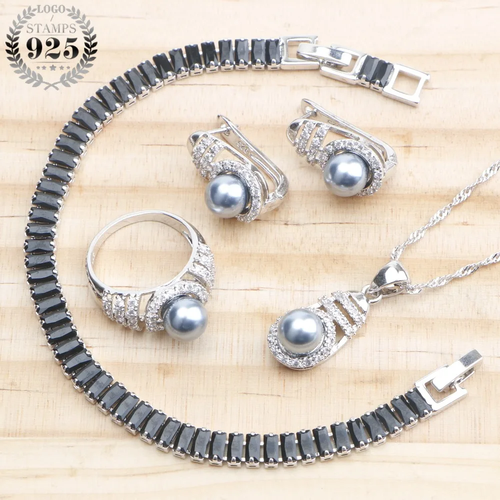 Набор свадебных украшений с жемчугом серьги для женщин из стерлингового серебра