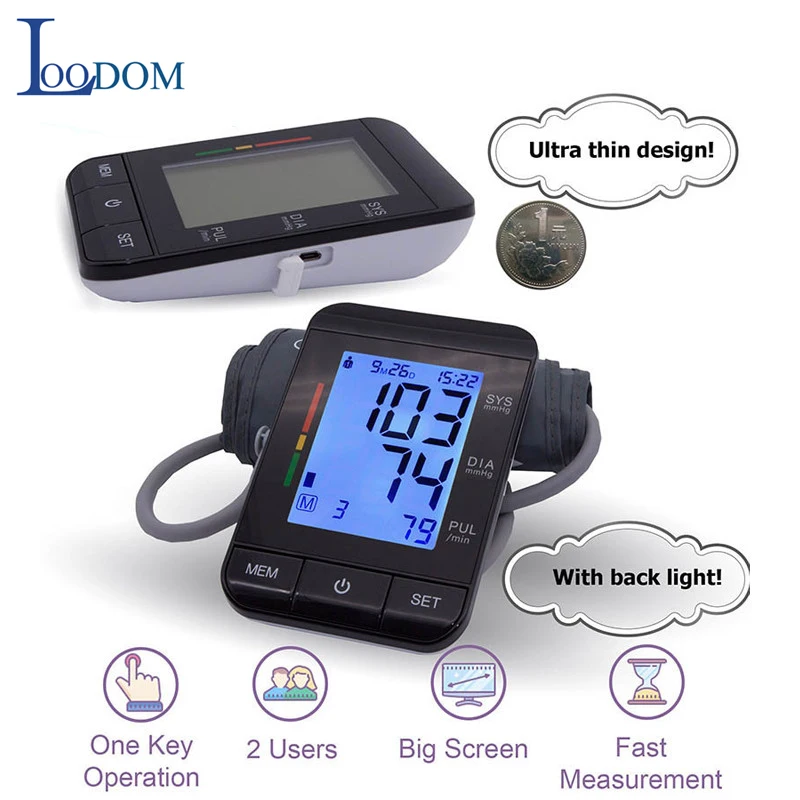 

Loodom домашний цифровой фотосфигмоманометр, измеритель сердечного ритма с верхней манжетой