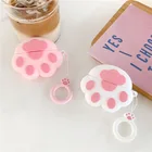 Симпатичный 3D чехол с кошачьими лапками для беспроводных наушников, чехол для Airpods Pro девушек, Розовый силиконовый чехол с мультяшным принтом Feetprint для Airpods 123