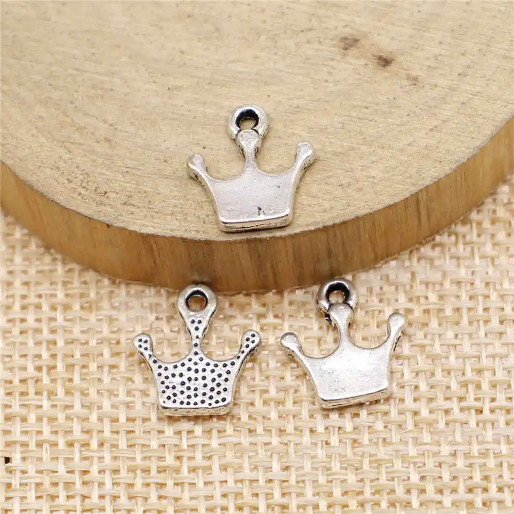 

Jewelery Pendants Making Charms For Jewelry 40pcs Crown Charms 11x13mm Antique Silver Plated