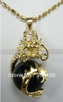 Бесплатная доставка&gt 5 шт. 18 К Желтое Золото пластина черный Нефритовый дракон