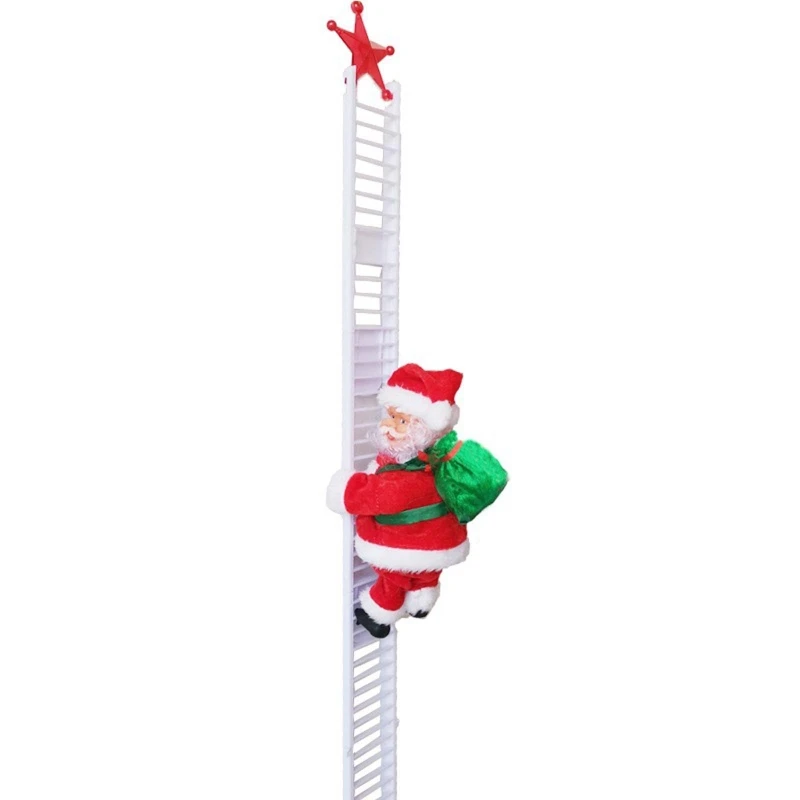 

Electric Christmas Santa Claus Doll with Bag Climbing Ladder Xmas Party Decor Dropshipping