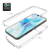2 in 1 shockproof bumper phone case for iphone 11 12 11pro max xr xs max x 7 8 plus 11pro se 2020 transparent hard pc back cover