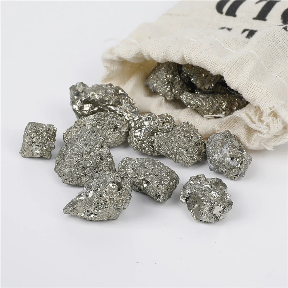 

Natural Pyrite Mineral Crystal Stone Small Chunks Yellow Iron Pyrite Fools Gold Raw Rough Stones Teaching Specimen Collections