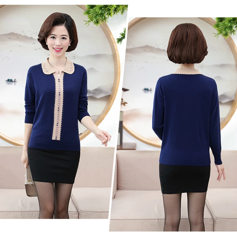 Женский кашемировый свитер среднего возраста весенне-осенний Модный