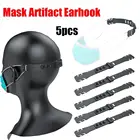 5 шт. ушные крючки для маски удлинительная пряжка регулируемый фиксатор для ушей противоскользящая маска искусственная кожа маска держатель с пряжкой