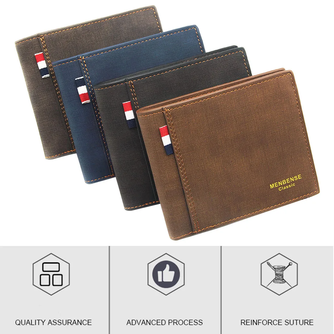 

2021 Frosted Men's Wallet Short Large Capacity Fashion Casual Wallet Wallet Multifunctional Business Wallet Official Men Wallet