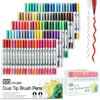 haile 12 120colors dual tip watercolor brush pen art markers pens manga sketching drawing calligraphy pen children diy supplies