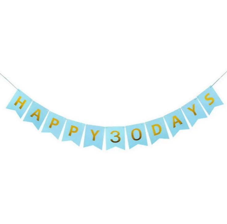 1 комплект Бумага баннер для маленьких мальчиков девочка с днем рождения 100 дней