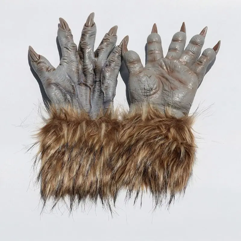 

Halloween Scary Wolf Werewolf Claw Gloves Animal Festival Cosplay Latex Horrific Costume Accessory Carnival Party Decor