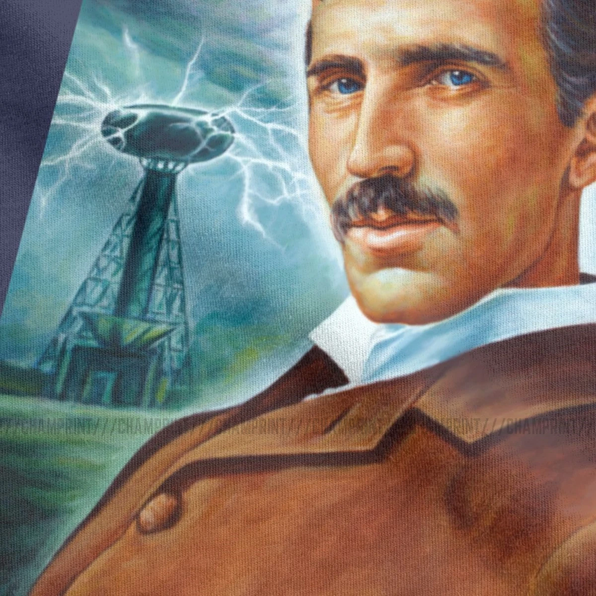 Мужская футболка с надписью Nikola Tesla Tower изобретатель инженер научная энергия