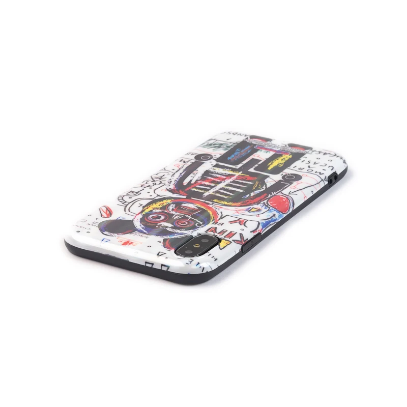 Luxury laser Glossy Soft Silicone Case for iPhone 7 8 Plus X XS Max XR 6 6S 11 Pro Cover Cartoon Robot Boy Steampunk cool Man |