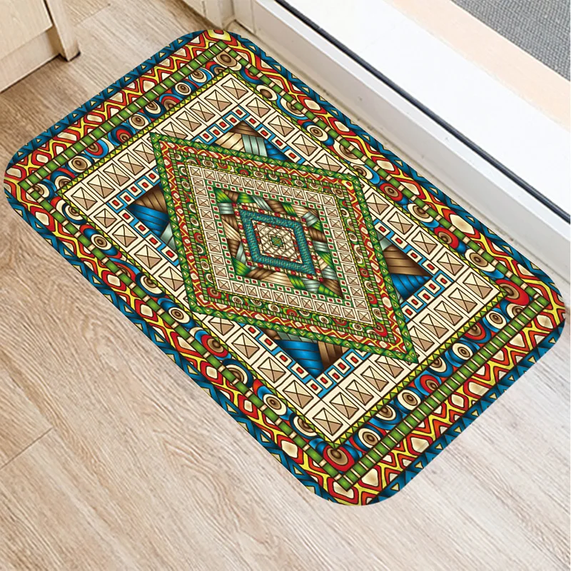 Напольный коврик в национальном стиле фланелевый абсорбирующий для входной