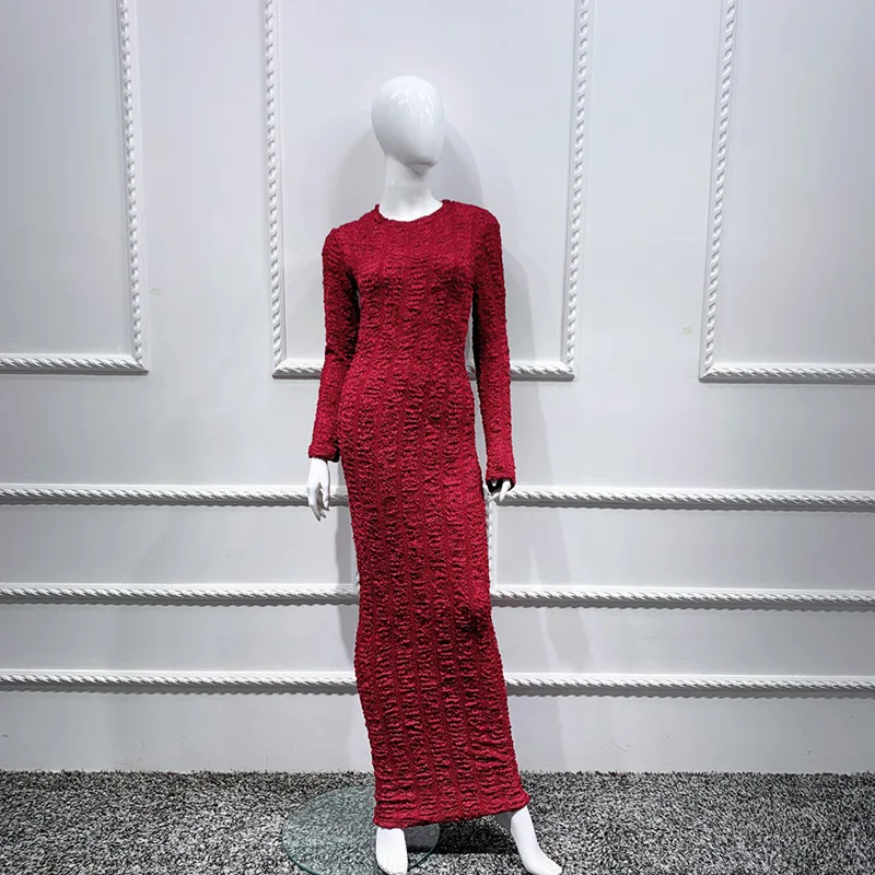 Повседневное женское мусульманское длинное платье 2021 тянущийся пуловер с