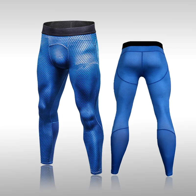 2021 New Men's Compression Leggings Running Sports Gym Bodybuilding Male Tight Trousers Capris Of Fitness Pants Of Quick-Drying