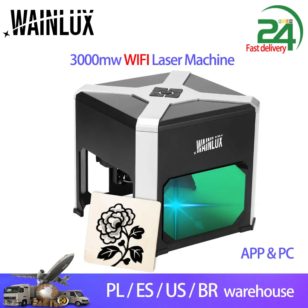 Лазерный гравер Wainlux 3000 МВт мини CNC машина для резьбы по дереву с логотипом DIY