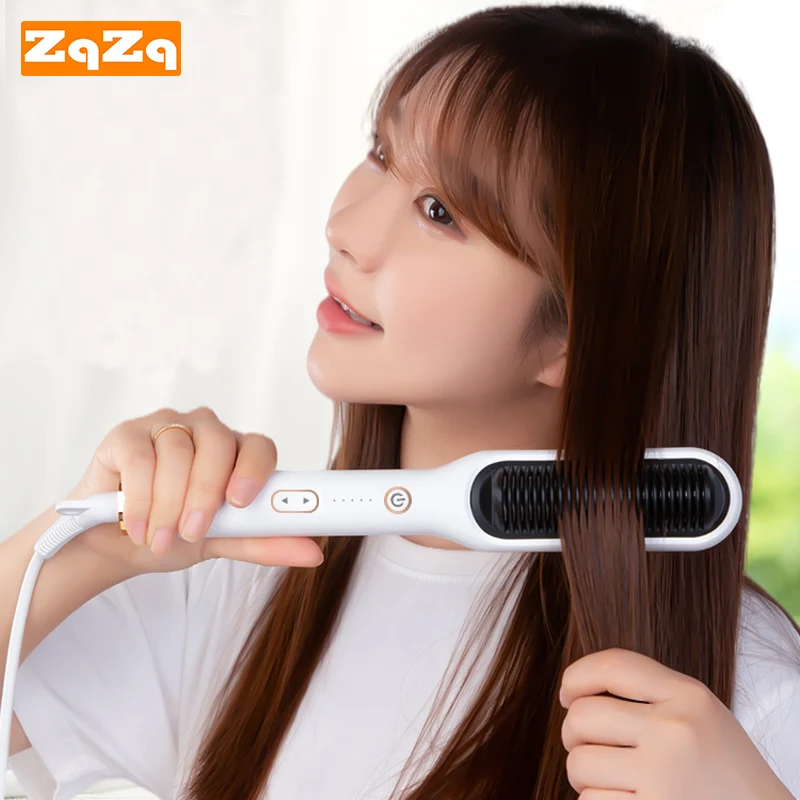 

Straighter Electric Brush Hair Women Hair Styler Curling Iron Electric Hot Comb Straightener Fast Heating Curler Hair Caring