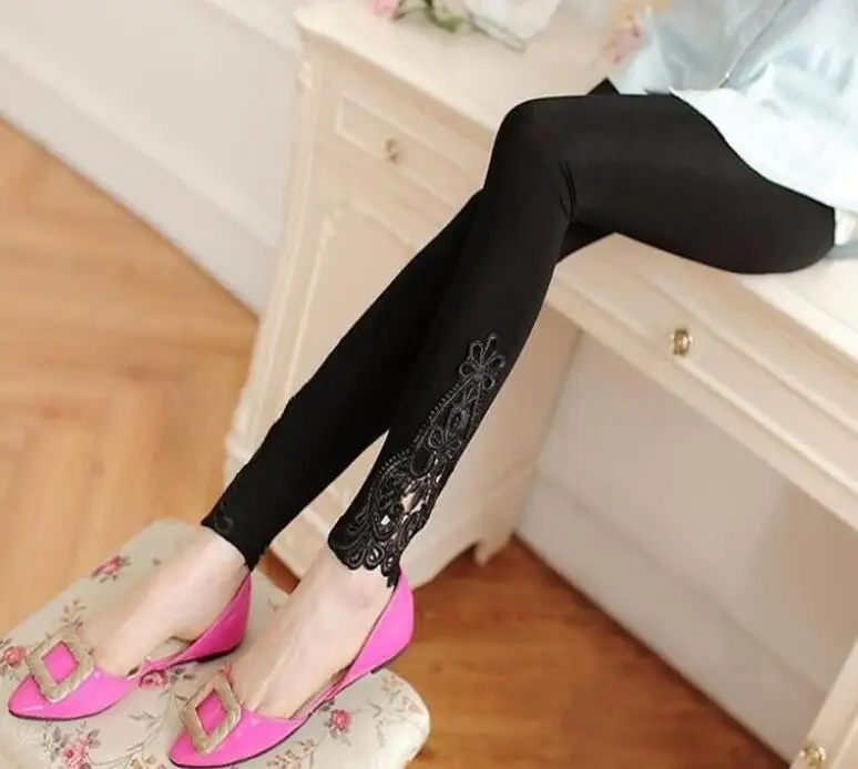 Длинные леггинсы женские 2021 XS 7xl Femenino Legins тонкие Ажурные кружевные джеггинсы плюс